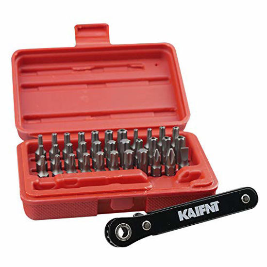 Picture of KAIFNT K403 Comprehensive Torx Bit Set with Mini Ratchet Wrench, 1/4-Inch Drive, 34-Piece