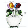 Picture of H&D Crystal Rose Figurines Collectibles Ornament Gift Crystal Rose Flower Bouquet with Gift Box