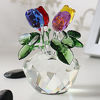 Picture of H&D Crystal Rose Figurines Collectibles Ornament Gift Crystal Rose Flower Bouquet with Gift Box