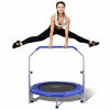 Picture of SereneLife Portable & Foldable Trampoline - 40" in-Home Mini Rebounder with Adjustable Handrail, Fitness Body Exercise - SLSPT409, Blue