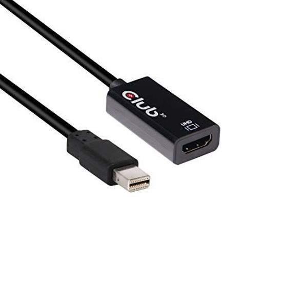 Club 3D CAC 1180 Mini DisplayPort 1.4 to HDMI 2.0B HDR Adapter Supports 4096X2160 60Hz High Dynamic Range Black