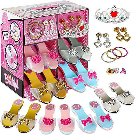 Picture of Fashionista Girl Princess Dress Up and Role Play Collection Shoe set and Jewelry Boutique (12 Piece Dress up Set) Ages 3-10