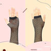 Picture of TXIN 1 Pair Black Punk Goth Lady Disco Dance Costume Fingerless Mesh Fishnet Gloves Fancy Dress Accessory