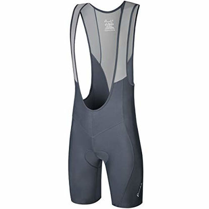 Picture of Przewalski Mens 3D Padded Cycling Bike Bib Shorts, Bicycle Biking Bib Shorts (Gray, Medium)