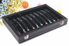 Picture of Wudygirl 20 Hooks Necklace Tray Storage Box Jewelry Display Stackable Glass Top Lockable Black Velvet Boxes(Necklace Box)