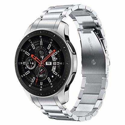 Picture of V-MORO Strap Compatible with Galaxy Watch 46mm(2019) Band/Gear S3 Band with Clips No Gaps Solid Stainless Steel Bracelet for Samsung Galaxy Watch 46mm(2019)/Gear S3 Classic Smartwatch Silver