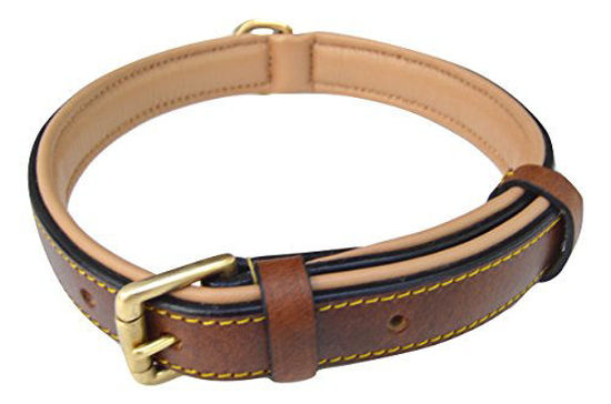 Picture of Soft Touch Collars Padded Leather Dog Collar Brown, Slimline Edition, Size Large