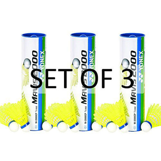 Picture of Yonex Mavis 2000 Nylon Badminton Shuttlecock (Yellow 3 Tubes)