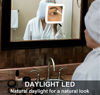 Picture of Fancii 10X Magnifying Lighted Makeup Mirror - Daylight LED Vanity Mirror - Compact, Cordless, Locking Suction, 6.5" Wide, 360 Rotation, Portable Illuminated Bathroom Mirror (Square)