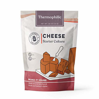 Picture of Cultures for Health Thermophilic Cheese Starter Culture | Thermo B Culture | Delicious, Homemade, Aged Provolone, Parmesan, Romano, And More | No maintenance, non-GMO, Gluten Free | 4 Packets