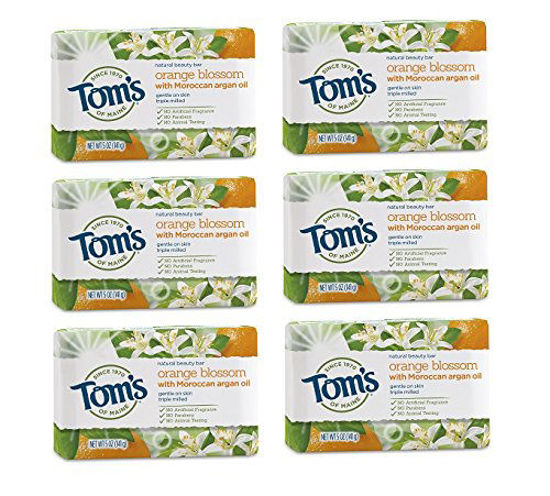 Picture of Tom's of Maine Natural Beauty Bar Soap, Orange Blossom With Moroccan Argan Oil, 5 oz. 6-Pack