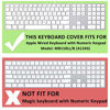 Picture of ProElife Keyboard Cover Skin for Apple Wired USB Keyboard with Numeric Keypad (Model MB110LL/B--A1243) Ultra Thin Silicone Full Size Protector (NOT FIT Magic Keyboard, ITEM FOLDED IN PACKAGE)