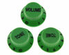 Picture of KAISH Set of 3 Green w/Black Number ST Strat Style Guitar Knob Volume Tone Knobs