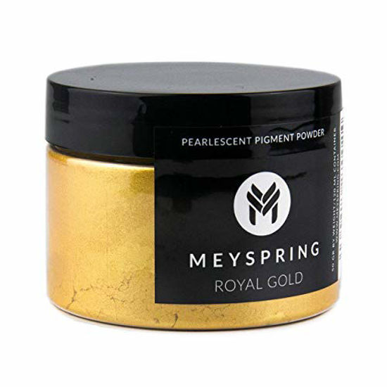 Picture of MEYSPRING Royal Gold Mica Powder for Epoxy Resin - Kintsugi Gold - Epoxy Resin Pigment - Great Resin Color for Kintsugi Repair Kit and Metallic Epoxy - Resin Art Supplies - Cosmetic Grade Mica Powder