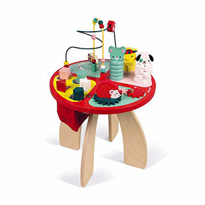 Picture of Janod Baby Forest Wooden Multi-Activity Table for Ages 1+, one Color, Youth Large / 11-13 (J08018)