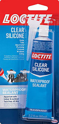 Picture of Henkel 908570 2.7 oz Tub Clear Silicone Waterproof Sealant, Single Tube