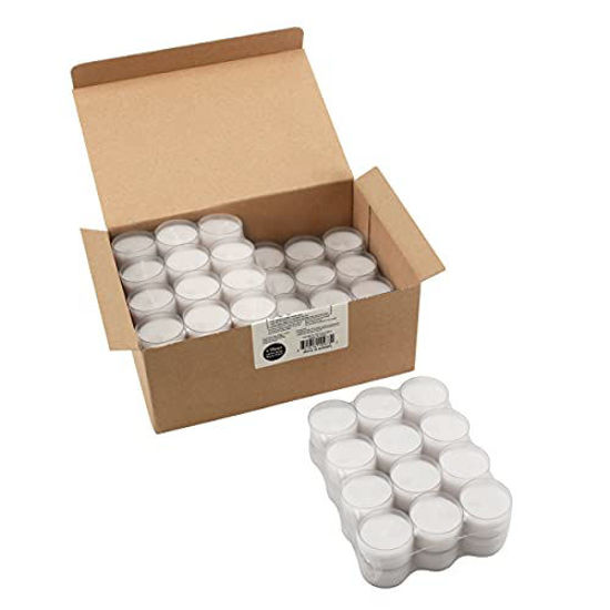 Picture of Stonebriar 96 Pack Unscented 6 to 7 Hour Extended Burn Time Clear Cup Tea Light Candles