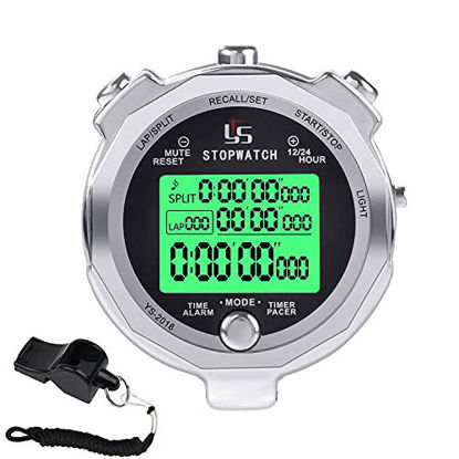 Picture of Rolilink Stopwatch,Metal Stop Watch for Sports Waterproof Stopwatches Timer for Sports and Competitions (100 Lap with Backlight)