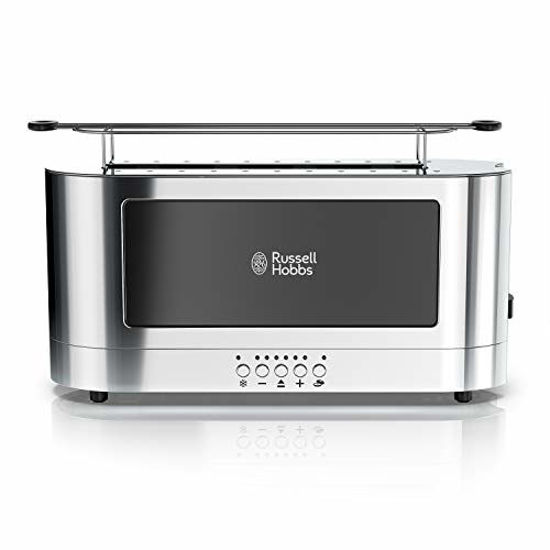 Picture of Russell Hobbs 2-Slice Glass Accent Long Toaster, Black & Stainless Steel, TRL9300BKR