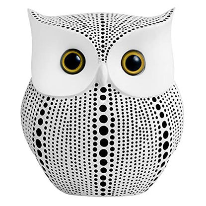 Picture of Owl Statue for Home Decor Accents Living Room Office Bedroom Kitchen Laundry House Apartment Dorm Bar, APPS2Car Little Crafted Buhos Decoration for Shelf Table Decor, BFF Gifts for Owls Lovers (White)