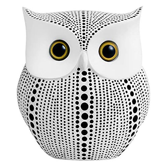 Picture of Owl Statue for Home Decor Accents Living Room Office Bedroom Kitchen Laundry House Apartment Dorm Bar, APPS2Car Little Crafted Buhos Decoration for Shelf Table Decor, BFF Gifts for Owls Lovers (White)