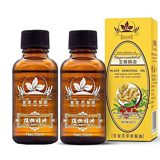 Picture of 2 Pack Ginger Oil for Lymphatic Drainage,Vamotto Massage Essential Oil, Natural Body Massage Ginger Oil for Swelling,Skin and Relieve Muscle Soreness 30ML (Ginger Oil)