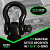 Picture of Rhino USA Shackle Hitch Receiver, Best Towing Accessories for Trucks & Jeeps, Connect Your Rhino Tow Strap for Vehicle Recovery, Mounts to 2 Receivers (2" Hitch Receiver)