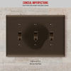 Picture of ENERLITES Triple Light Wall  Toggle Switch Plate  3-Gang Mid-Size 4.88" x 6.77"  Unbreakable Polycarbonate Thermoplastic  UL Listed  8813M-BK  Black