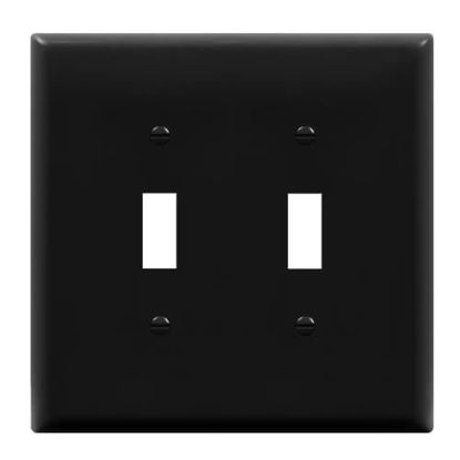 Picture of ENERLITES Double Toggle Switch Cover  Two Gang Light Switch Wall Plate  Glossy Finish  Oversized 2-Gang 5.5" x 5.5"  Unbreakable Polycarbonate Thermoplastic  UL Listed  8812O-GY  Gray