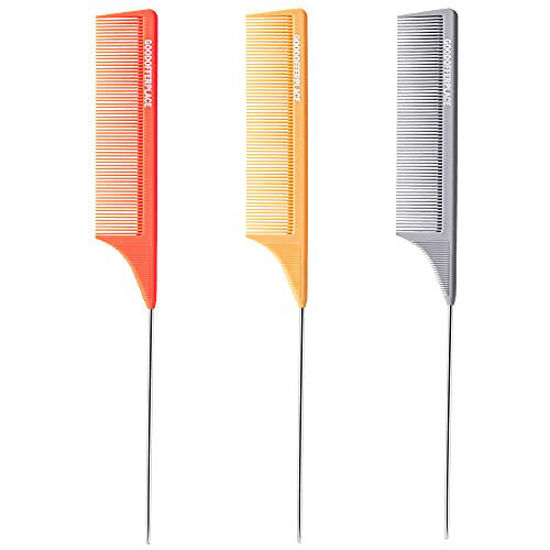 Picture of Goodofferplace 3 Rattail comb Pintail comb Parting combs Teasing combs hair combs for women