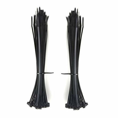 Picture of 120Pcs Zip Ties and Heavy Duty Nylon Cable Ties 10 inch Black Plastic Tie Wraps by L-BOST