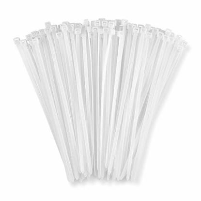 Picture of Zip Ties 6" (100 Pack)  40lbs Tensile Strength - Heavy Duty White  UV Protected Self-Locking Premium Nylon Cable Wire Ties for Indoor and Outdoor by Bolt Dropper