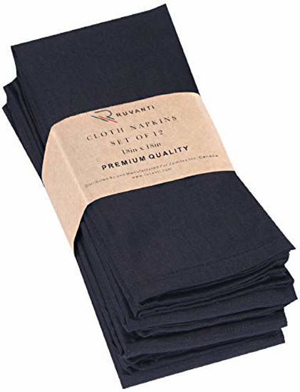Ruvanti Kitchen Cloth Napkins 12 Pack 18 X 18 Inches ,Dinner Napkins Soft  and Comfortable Reusable