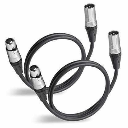 Picture of Eyeshot XLR Cable  2 Pack 3.2ft Premium Microphone Cable Male to Female  Balanced 3 Pin XLR Microphone Patch Cable with All Copper Conductors for Microphones  Studio Recording and Live Sound