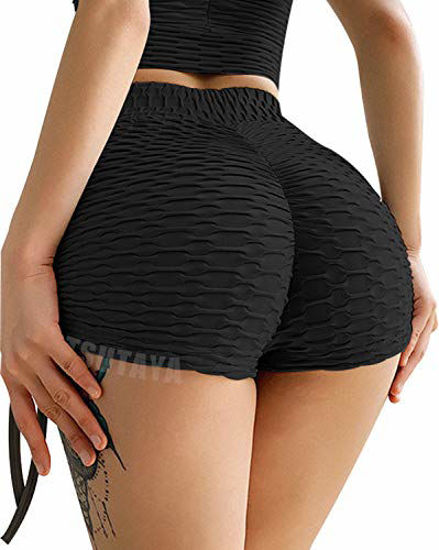 TSUTAYA Butt Lifting Yoga Shorts for Women High Waist Tummy