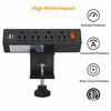 Picture of Desk Clamp Power Strip  Desktop Clamp Mount Power Outlet with 2 USB Ports  4 AC Outlets  Mountable Desk Outlet Removable Power Plugs with 6.56ft Power Cord (4AC2USB-White)