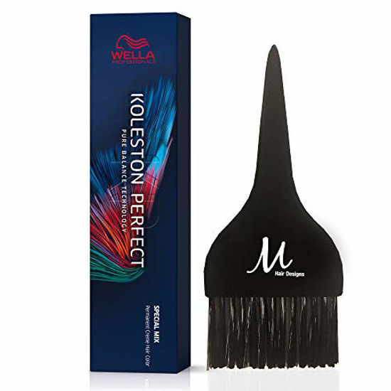 Picture of Wella Koleston Perfect ME+ 99/0 Intense Very Light Blonde/Natural Permanent Creme Hair Colors and M Hair Designs Tint Brush/Comb (Bundle - 3 items)