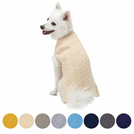 Blueberry Pet Wool Blend Cable Knit Dog Sweater