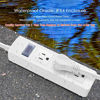 Picture of Outdoor Power Strip Waterproof with 6 Outlet  Garden Power Strip Weatherproof  Christmas Outdoor Power Strip Weatherproof for Lighting Appliances. 6FT Extension Cord Strip with Flat Plug.