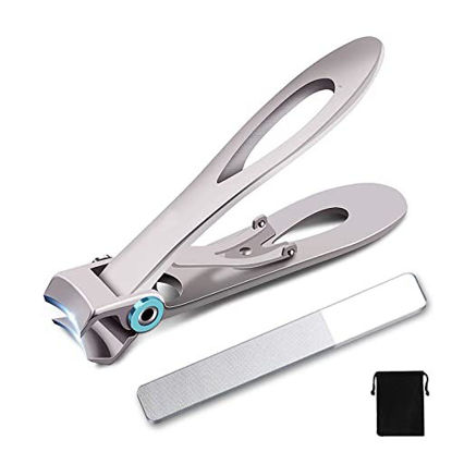 Nail Clippers, Heavy Duty Toe Nail Clipper Set For Thick Nails,  Anti-Splashing Nail Cutters For Men, Women, Adult And Senior, Blue