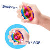 Picture of LiKee 2pcs Snapper Fidget Toys Pack Pop Toy Hand Exerciser Finger Strengthener Grip Trainer Workout Kits Party Noise Maker for Adult Kids Toddler Boy Girl Stress Relief Autism ADHD (Rainbow& Black)