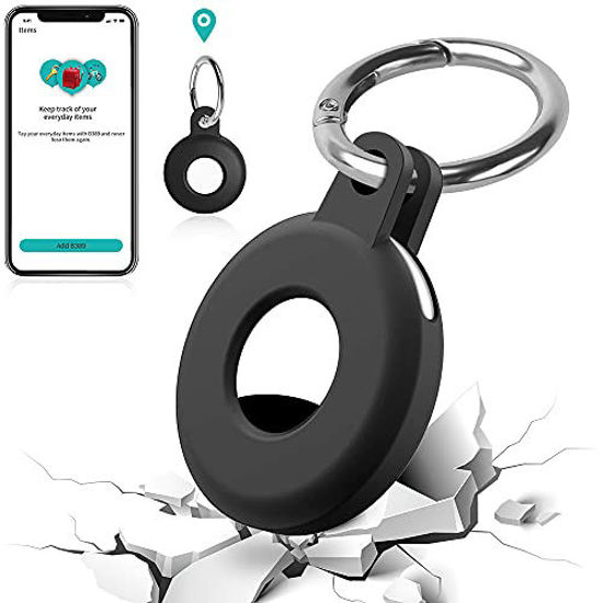 Picture of BLOCE Case for AirTag 2021  Silicone Protective Case for AirTag Key Finder  Blue Protective Cover with Keychain Tracker Holder for Car Key  Pet