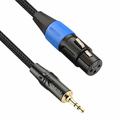 Picture of COLICOLY XLR to 3.5mm Cable  Female XLR to 1/8 inch Mini Stereo Jack Aux Microphone Cable Mic Cord - 6.6ft
