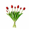 Picture of Mandy's 7pcs Artificial Plastic Tulip Silk Flowers 17" for Party Home Wedding Decoration (Dark red)