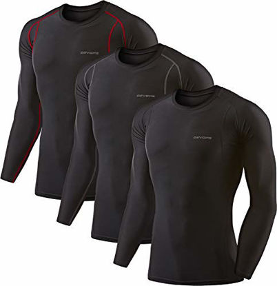 Picture of DEVOPS 2~3 Pack Men's Athletic Long Sleeve Compression Shirts