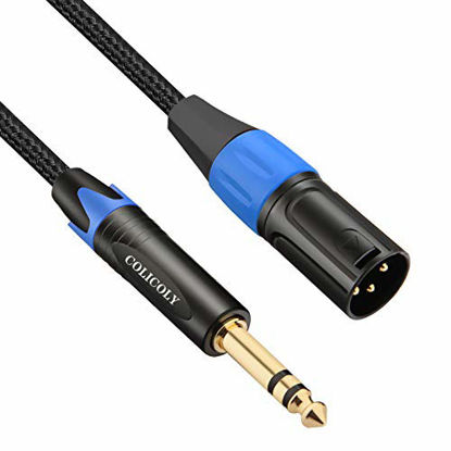 Picture of COLICOLY 1/4 to XLR Cable  Balanced 1/4 Inch TRS to XLR Male Interconnect Cable Quarter inch to XLR Patch Cord - 10ft