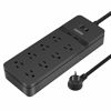 Picture of Flat Plug Extension Cord 15Ft - NTONPOWER 8 Outlets Surge Protector Power Strip with 2 USB  Overload Protection  1080 Joules  ETL Listed  15A/1850W  Wall Mountable for Home Office and Workbench  White