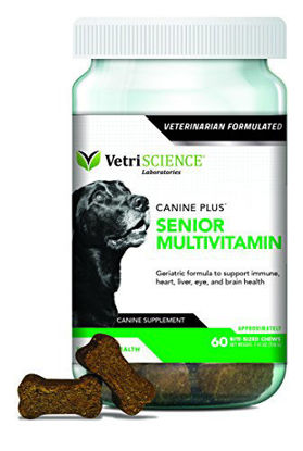 Picture of VetriScience Laboratories-Canine Plus Senior  Multivitamin for Older dogs-60 Bite Sized Soft Chews