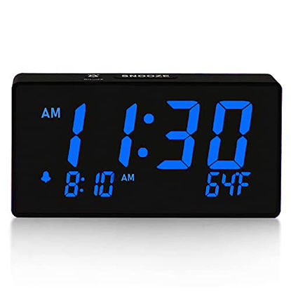 Picture of BOCTOP Desk Digital Alarm Clock  Large Numbers 6" LED Display  with USB Port for Charging  0-100% Brightness Dimmer  Temperature  Snooze   Adjustable Alarm Volumeï¼ŒSmall Bedside Clocks.