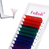 Picture of Easy Fan Volume Lashes 0.07 C Curl Lash Extensions 14mm Red Green Blue Purple Mixed Volume Eyelash Extensions Faux Mink Color Lashes Extension (0.07-C  14mm)